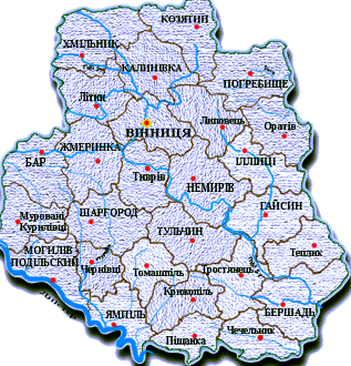 Карта Винницкой области